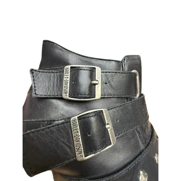 "HARLEY DAVIDSON" Boots SZ 8 Leather VTG Buckles Studded  Y2K Bad Girl Biker - Picture 11 of 16
